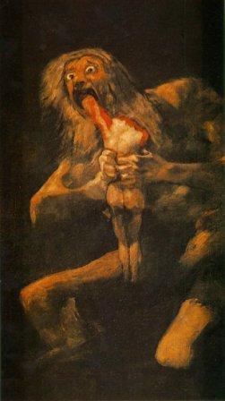 Francisco Jose de Goya y Lucientes: Kronos požírající své dítě Francisco Jose de Goya y Lucientes: Kronos požírající své dítě